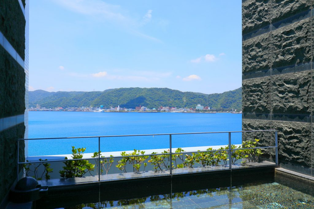 山羊島ホテルの露天風呂からの景色