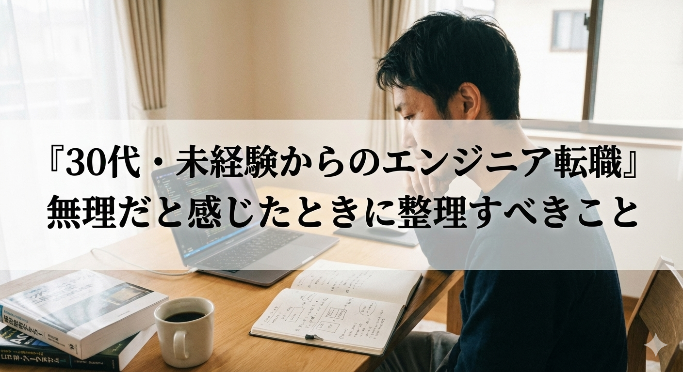 『30代・未経験からのエンジニア転職』無理だと感じたときに整理すべきこと