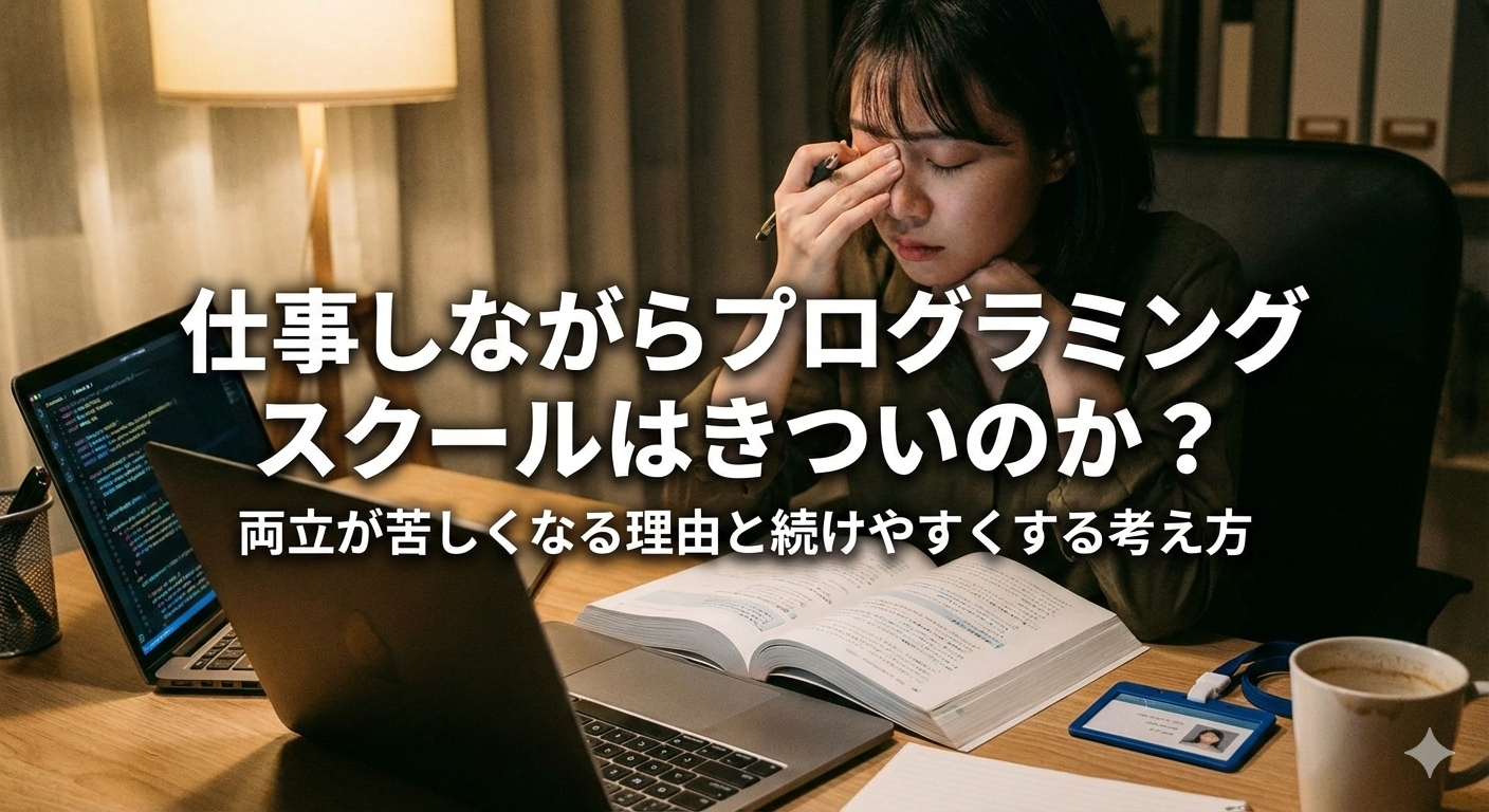 仕事しながらプログラミングスクールはきついのか？両立が苦しくなる理由と続けやすくする考え方
