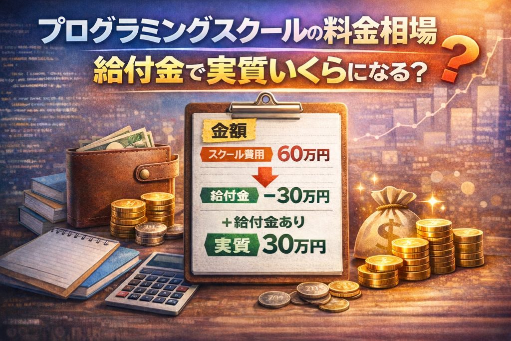 プログラミングスクールの料金相場｜給付金で実質いくらになる？