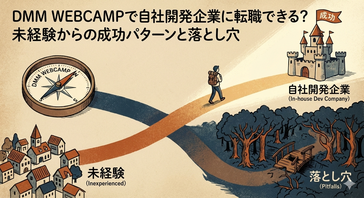 DMM WEBCAMPで自社開発企業に転職できる？未経験からの成功パターンと落とし穴