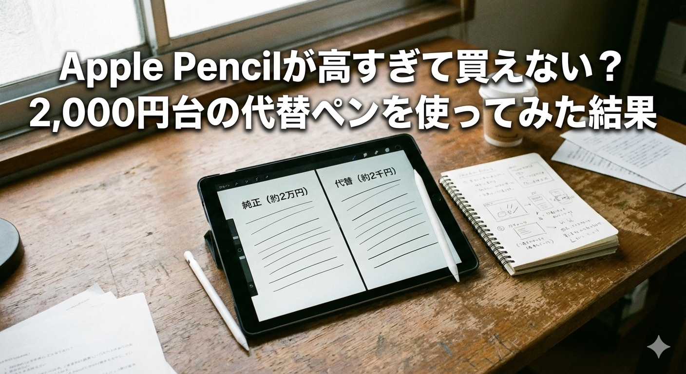 Apple Pencilが高すぎて買えない？2,000円台の代替ペンを使ってみた結果