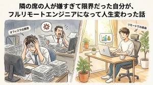 隣の席の人が嫌すぎて限界だった自分が、フルリモートエンジニアになって人生変わった話