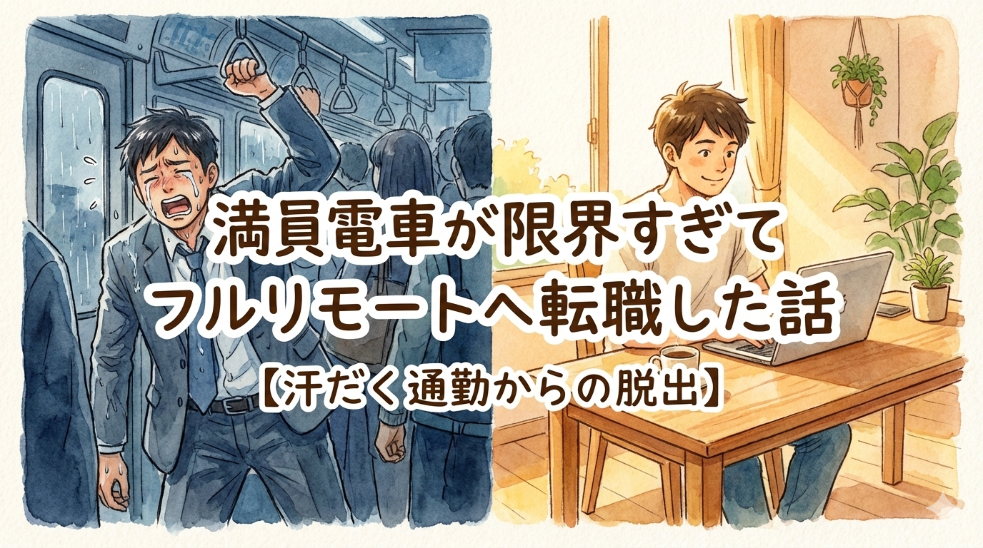 満員電車が限界すぎてフルリモートのエンジニアに転職した話【汗だく通勤からの脱出】